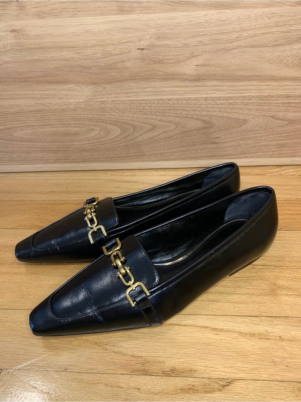 PAIGE Wade Flats in Black Leather - Size 7.5